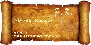 Péchy Kadosa névjegykártya