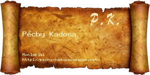 Péchy Kadosa névjegykártya